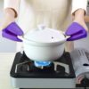 Gants Four, 1 Pièces Gant Cuisine, Gants Anti Chaleur, Gant Anti Chaleur Four, 1 Maniques Cuisine et 2 Doigt Disolation Thermique en Silicone, pour Micro-ondes, Barbecue, Cuisson, Grillage - Image 4