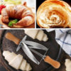 Creative Wooden Handle Stainless Steel Triangle Rolling Dough Cutter for Making Croissant Triangle Rolling Knife For Croissant Bread