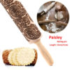 Flower Paisley Wood Rolling Pin Embossing Baking Cookies Biscuit Fondant Christmas Kitchen Tool - Image 3