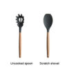 Silicone Kitchen Tools Wooden Handle Cookware set, Spoon, Spatula, Fire-resistant Cooking Set - Image 7