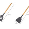 Silicone Kitchen Tools Wooden Handle Cookware set, Spoon, Spatula, Fire-resistant Cooking Set - Image 9