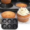 6 Cups DIY Baking Tools Non-stick Steel Cupcake Mold Egg Tart Baking Tray Dish Muffin Cake Mould Biscuit Pan Bakeware