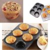 6 Cups DIY Baking Tools Non-stick Steel Cupcake Mold Egg Tart Baking Tray Dish Muffin Cake Mould Biscuit Pan Bakeware - Image 3