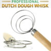 Stainless Steel Danish Dough Whisk with Wood Handle Kitchen Baking Tools - Image 2