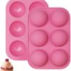 6 Holes Silicone Molds, Half Sphere Silicone Molds Cake Molds for Baking Round Shape Silicone Molds for Baking Pudding Jelly Handmade Soap