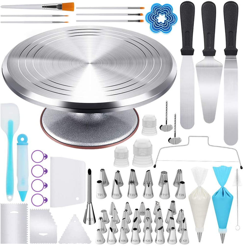 177 Pcs Cake Decorating Kits Supplies – Aluminium Alloy Revolving