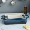Bakeware Set, Ceramic Baking Dish, Rectangular Baking Pans Set, Casserole Dish for Cooking, Cake Dinner, Kitchen, Wrapping Upgrade, 12 x 8.5 Inches, 3-Piece - Image 3