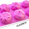 3 Pack Silicone Soap Molds,6 Cavities Silicone Baking Mold,Rectangle and Different Flower Shapes, Perfect for Soap Making, Handmade Cake Chocolate Biscuit, Pudding. BPA Free - Image 4
