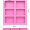 3 Pack Silicone Soap Molds,6 Cavities Silicone Baking Mold,Rectangle and Different Flower Shapes, Perfect for Soap Making, Handmade Cake Chocolate Biscuit, Pudding. BPA Free - Image 5