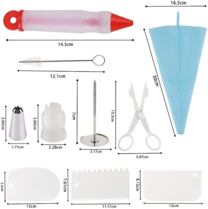 39 pcs Cake Decorating Supplies,  Professional Cupcake Decorating Kit Baking Supplies Rotating Turntable Stand, Frosting, Piping Bags and Tips Set, Icing Spatula and Smoother, Pastry Tool - Image 2