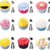 32-Piece Cake Decorating Tools Supplies Kit 24 Numbered Icing Tips with 2 Pastry Bags, 3 Icing Smoothers, 1 Flower Nail and 2 Reusable Couplers for Baking Supplies - Image 3