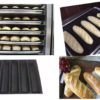 Nonstick Silicone Baguette Mold Perforated French Bread Molds for Baking Tray, Hot Dog Molds, Baking Mat Bread Pan Stick Baking Sheet 5 Black Bread - Image 2