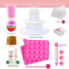 Cake Pop Maker Set with Silicone Molds with 3 Tier Cake Stand, Chocolate Candy Melts Pot, Paper Lollipop Sticks, Silicone Cupcake Molds, Decorating Pen with 4 Piping Tips, Bag and Twist Ties - Image 5