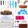 Cake Decorating Supplies 283 PCS KAMIDA Cake Decorating Tools with Rotating Turntable Stand, Leveler, Icing Tips,Disposable Bags,Chocolate Mold, Cake Decorating Kits for Beginners and Pro Cake Lovers